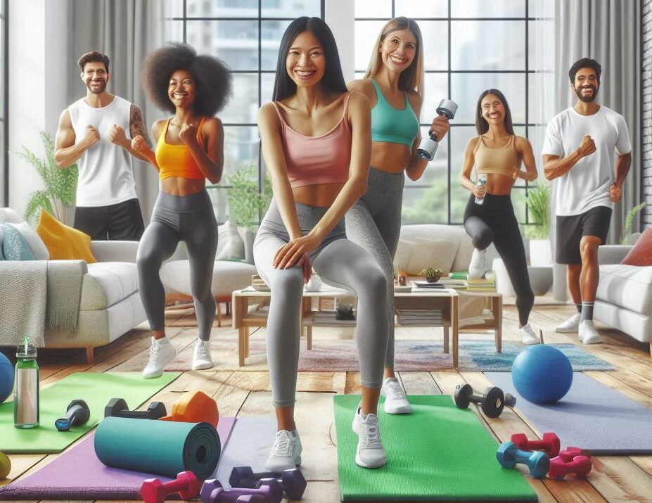 Transform the living room into a gym